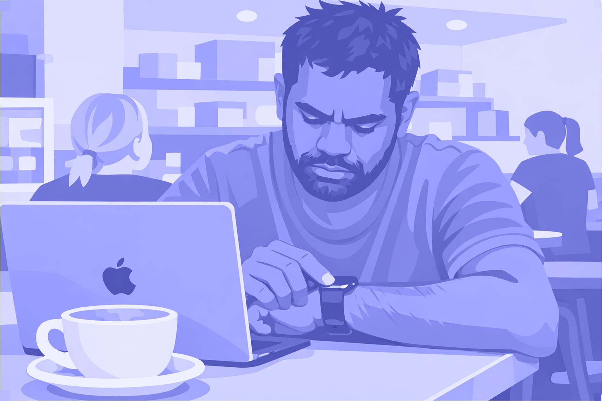Business owner reviewing a laptop